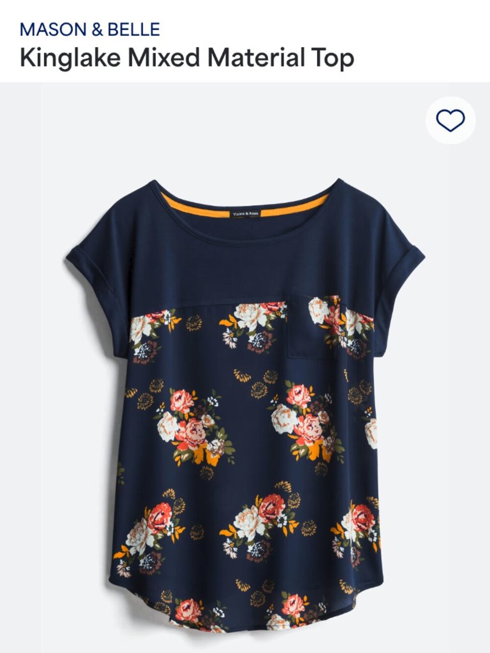 Mason & Belle Kinglake Mixed Material Top